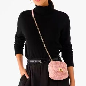 Kate Spade Carey Faux Fur Quilted Micro Flap Crossbody Handbag